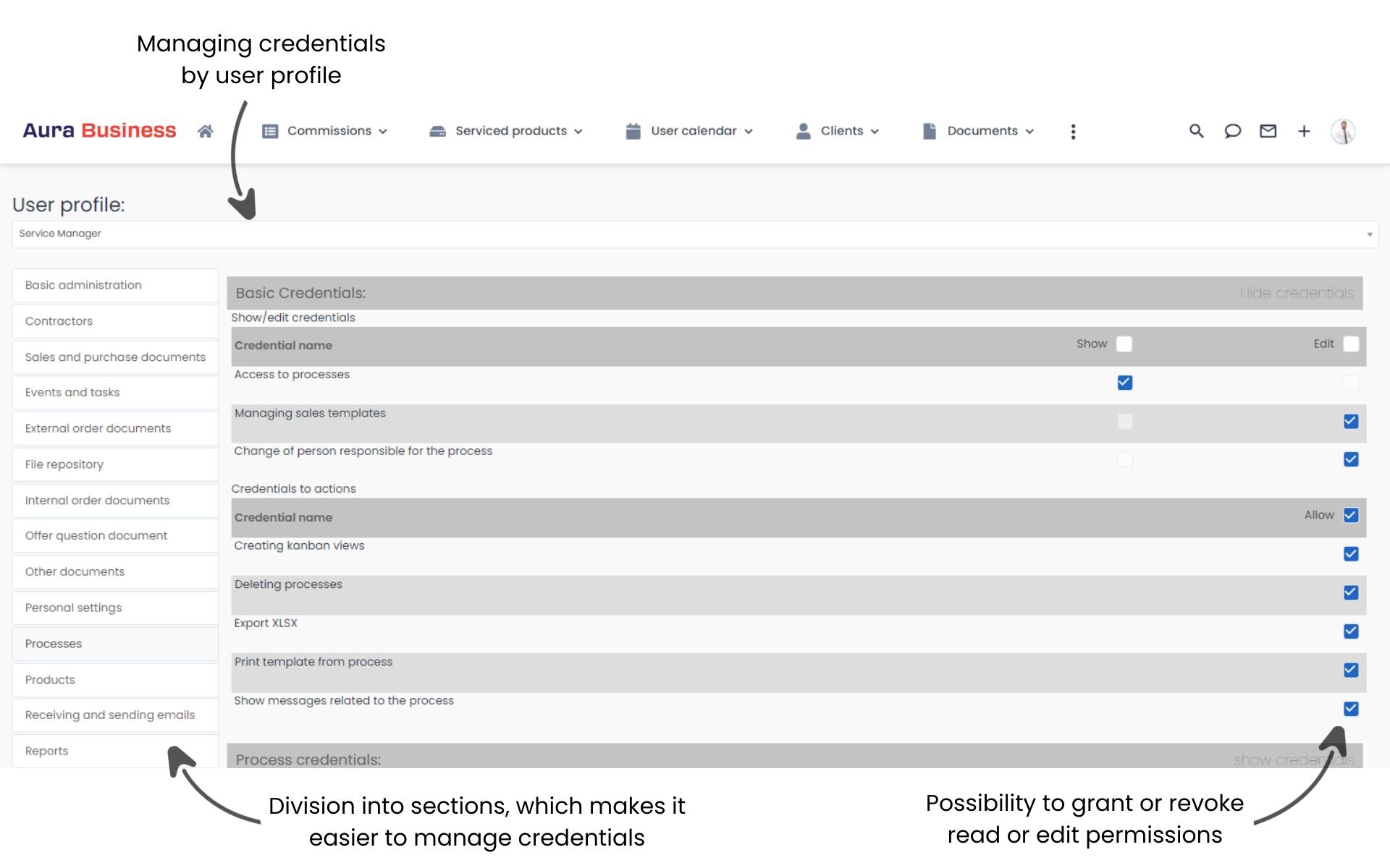 Credential management in CRM