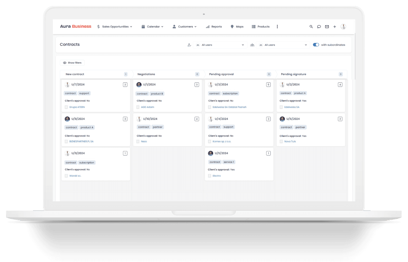 Agreement management in the IT system.