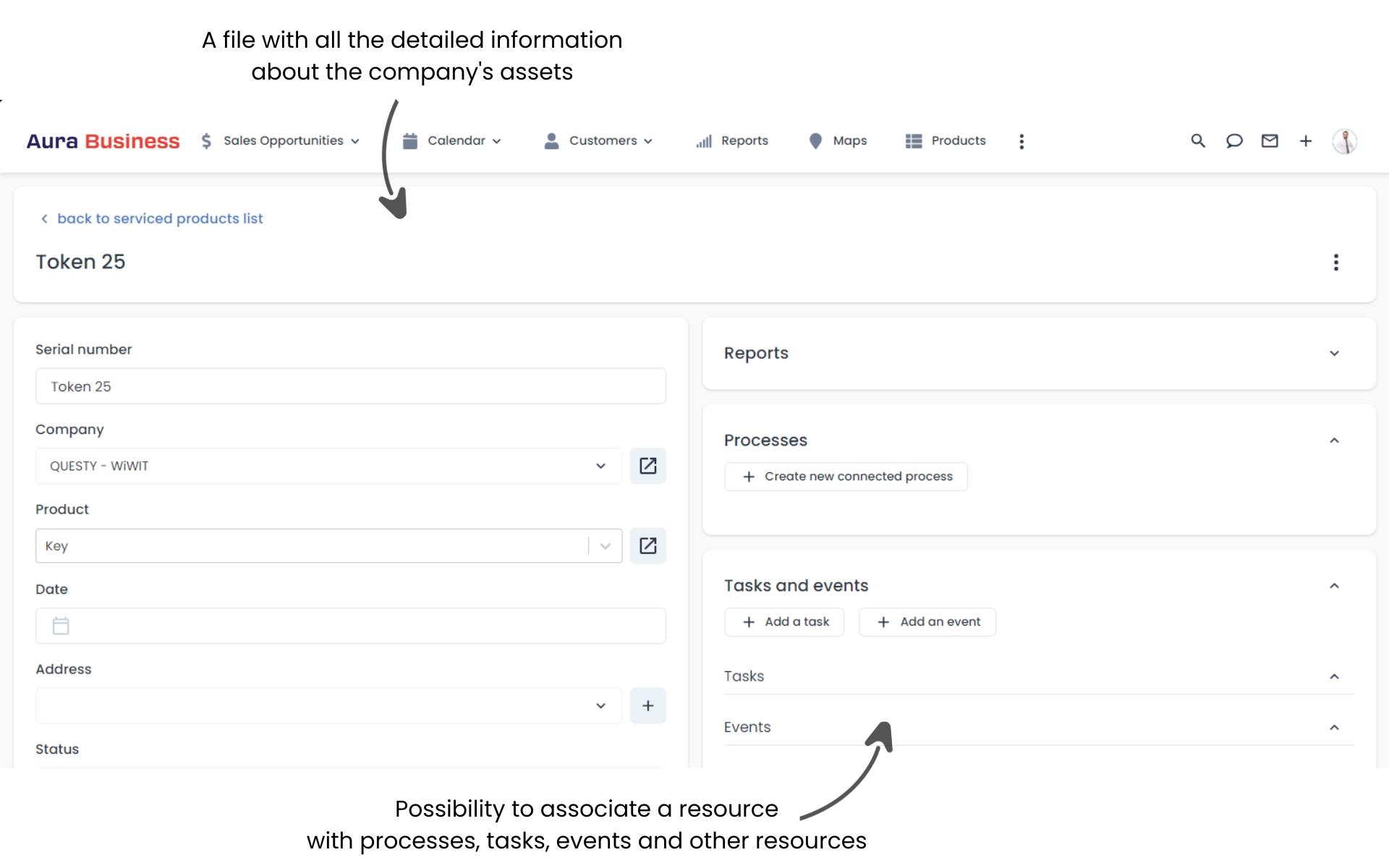 Company resource record in the IT system