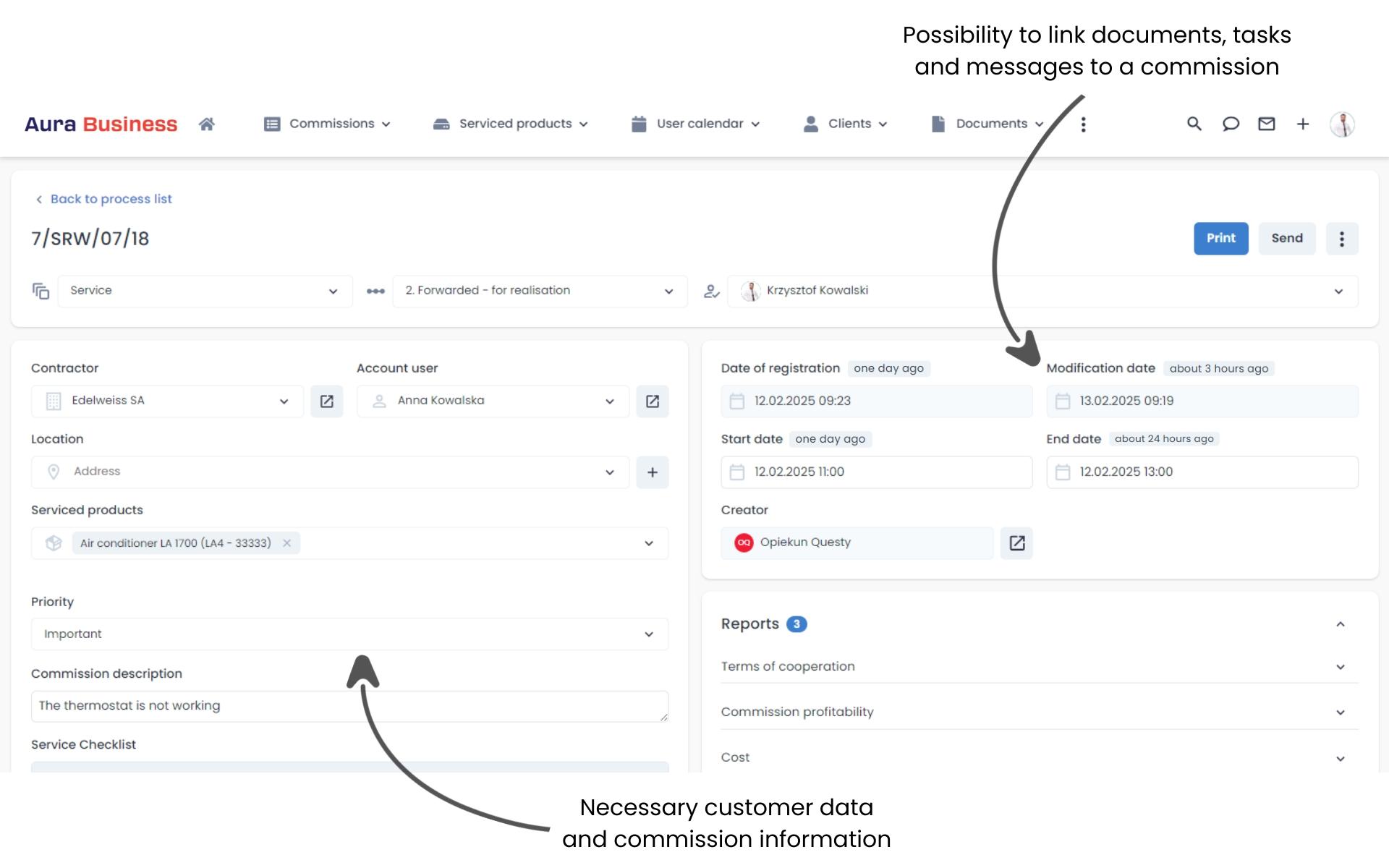 Kanban view in a service management system